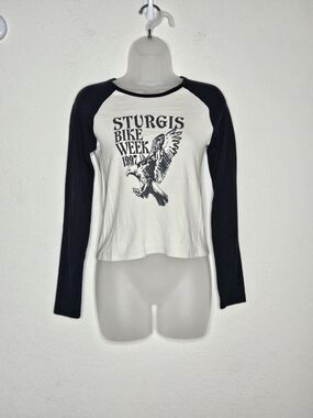 Vintage Style Sturgis Bike Week 1997 Raglan Graphic Tee XS Long Sleeve John Galt